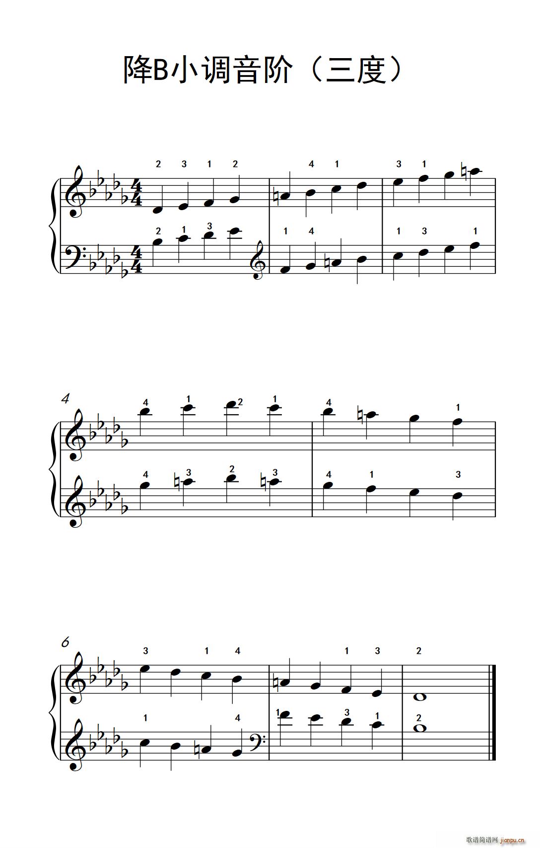 降B小调音阶(六度)(孩子们的钢琴音阶、和弦与琶音 2)1