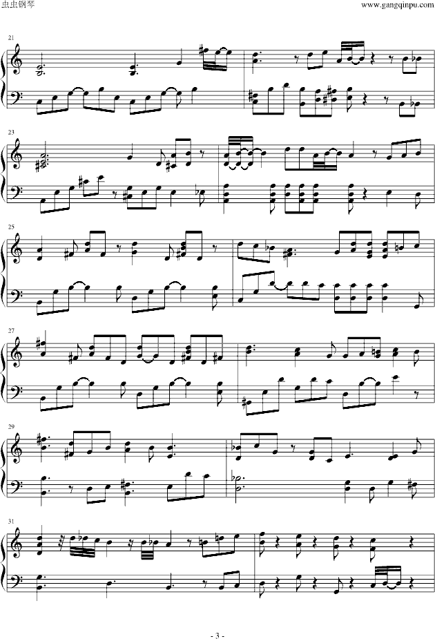 方大同――黑白（钢琴伴奏）-钢琴谱(钢琴曲)-方大同3
