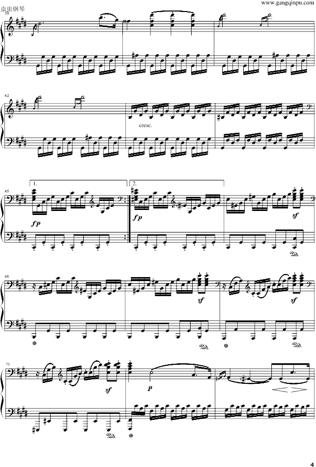 《月光奏鸣曲》第三乐章-雨田版-钢琴谱(钢琴曲)-贝多芬-beethoven4
