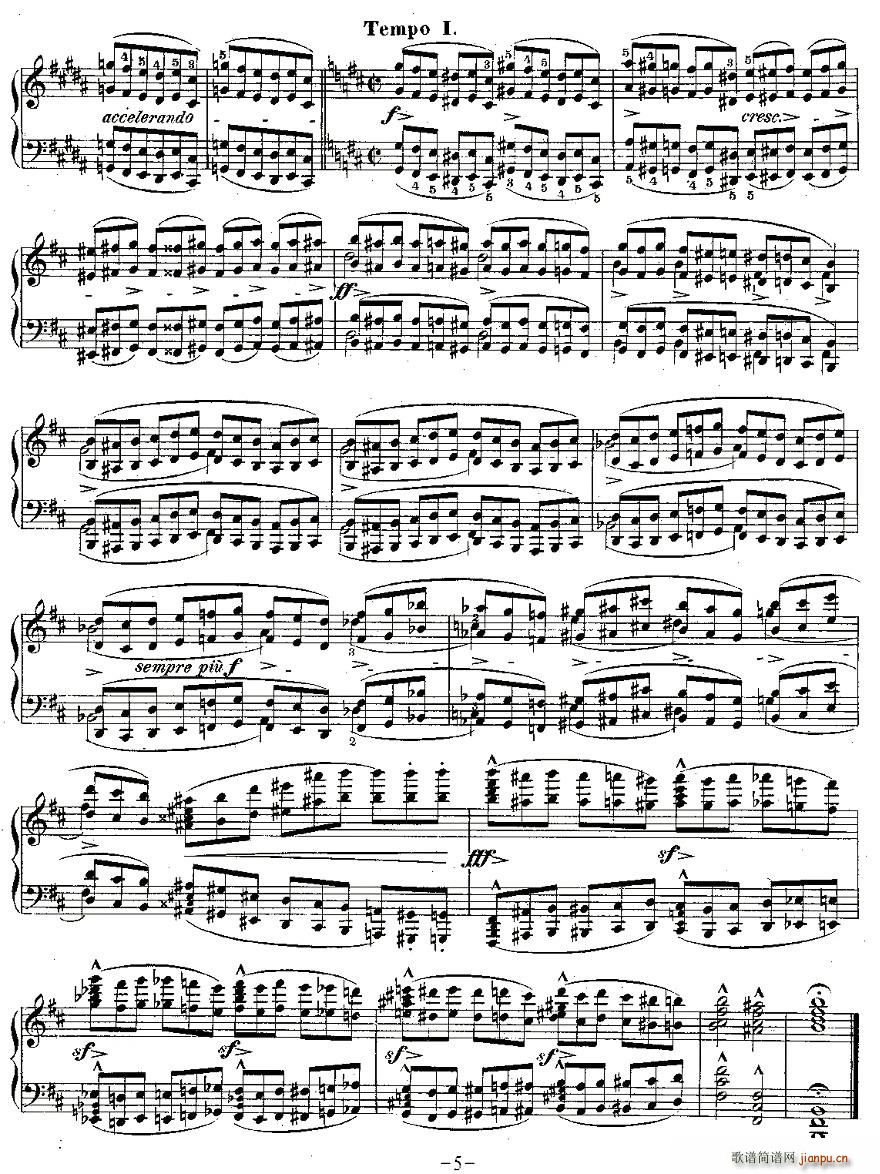肖邦钢琴练习曲，Op.25之十5