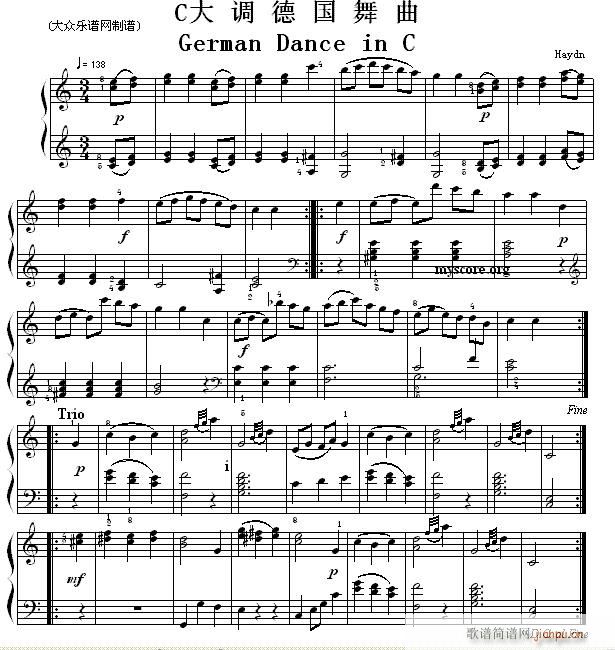 考级初级曲目 G大调德国舞曲（German Dance in C）1