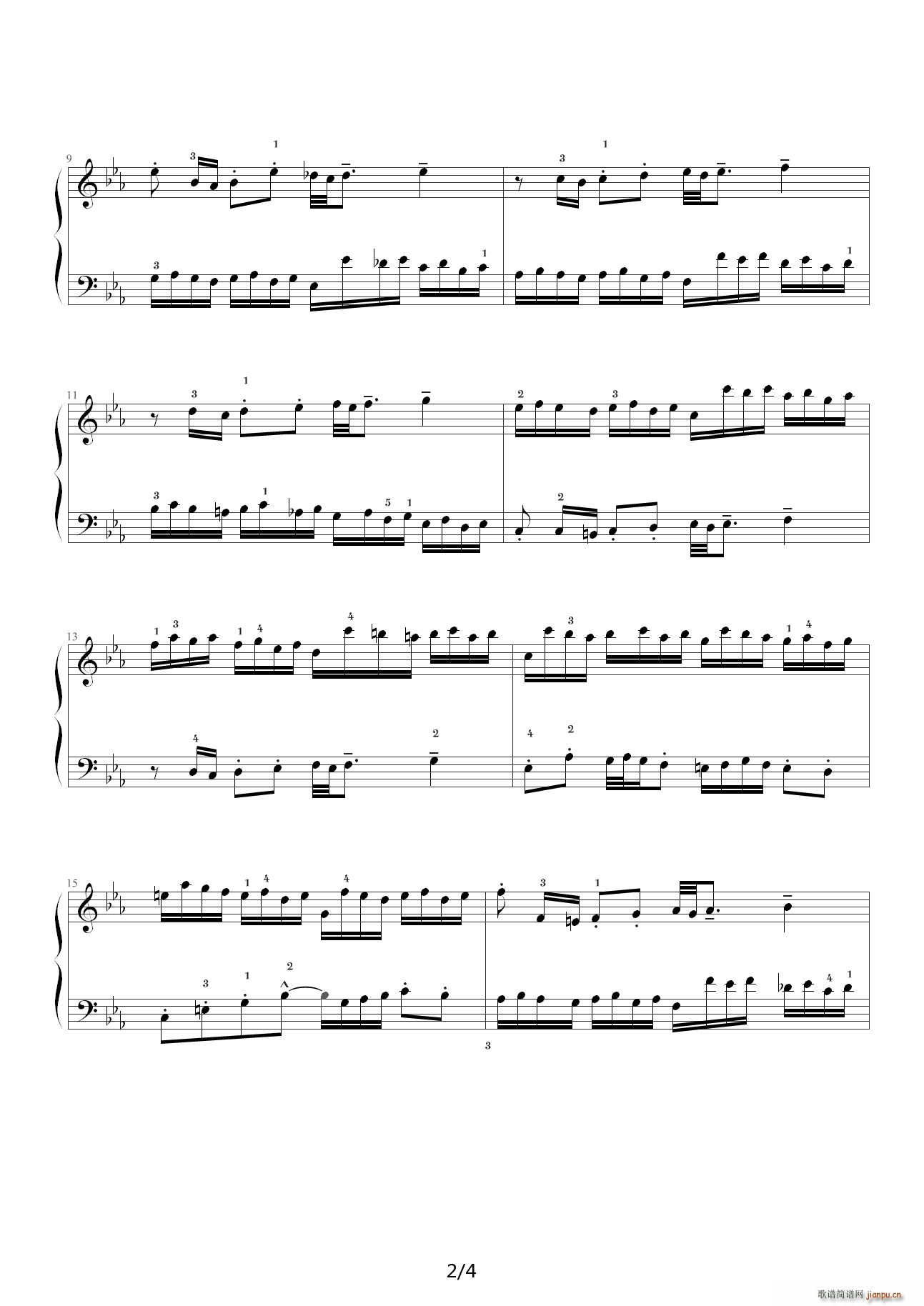 巴赫二部创意曲5 降E调2