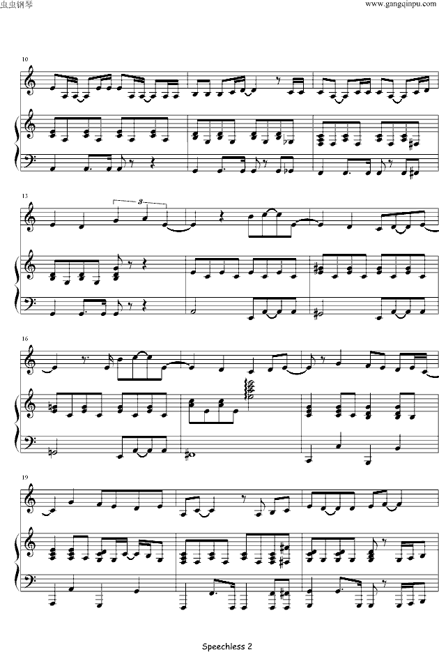 Speechless（原版琴谱）-钢琴谱(钢琴曲)-Lady GaGa2