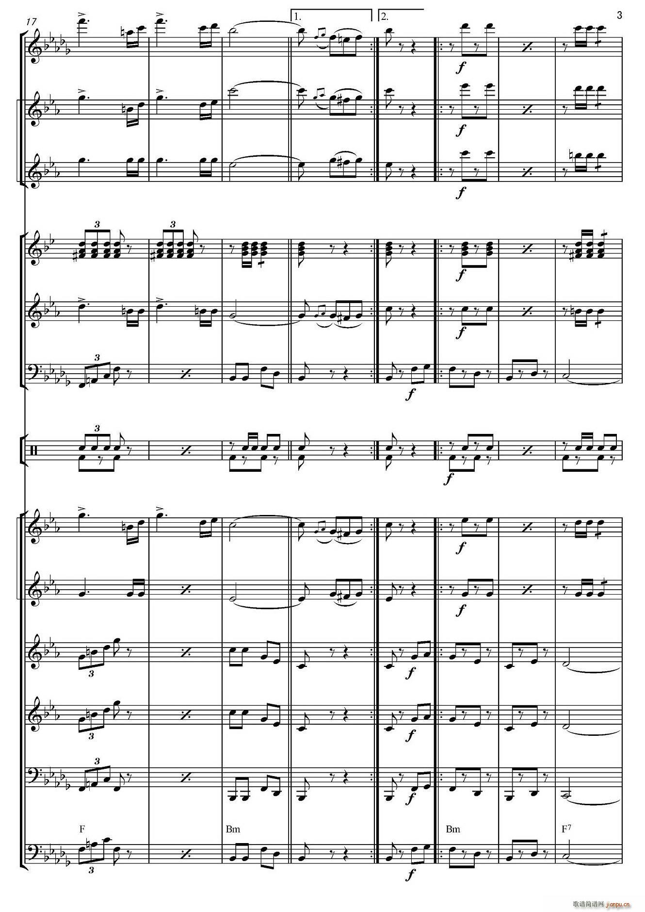 俄罗斯进行曲（marche-834）（合奏、俄罗斯原版谱）3