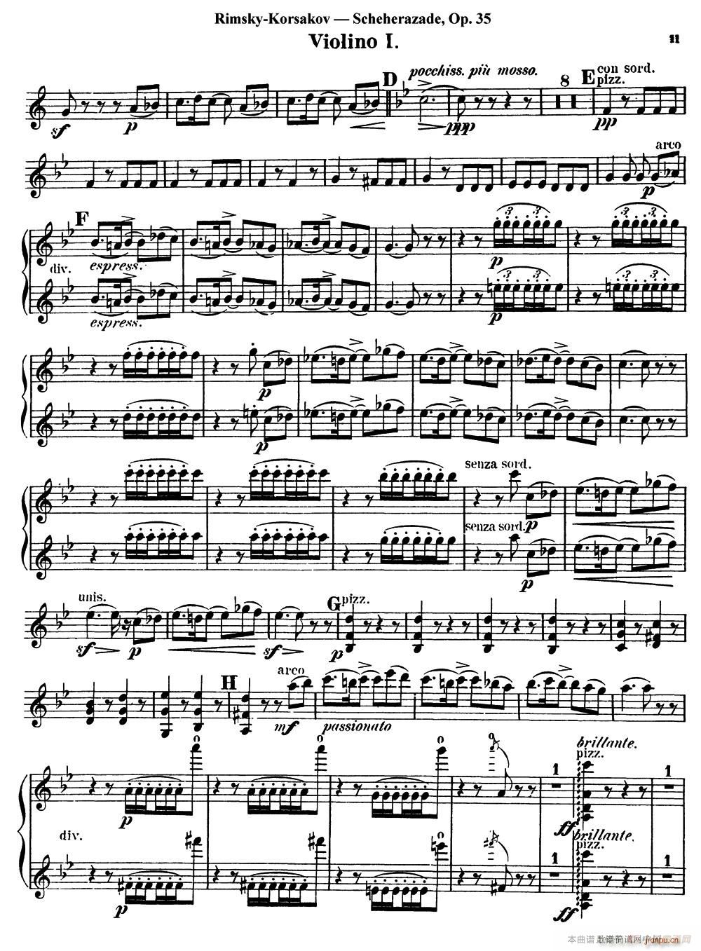 Scheherazade（Ⅲ）Op 35（第一小提琴）2