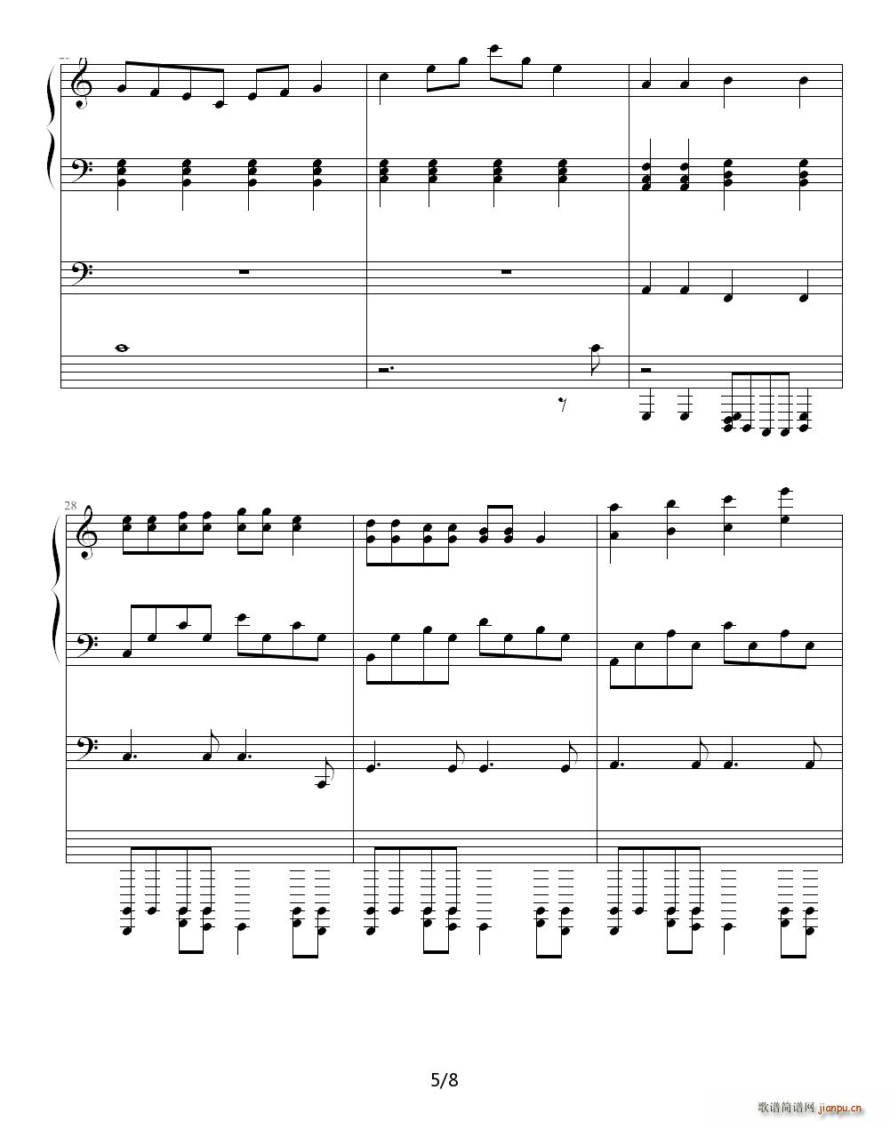 《轻松随想曲》 C调5