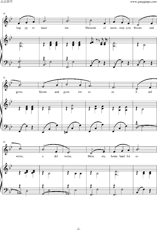 雪绒花(尤风宁号版)-钢琴谱(钢琴曲)-理查德・罗杰斯2