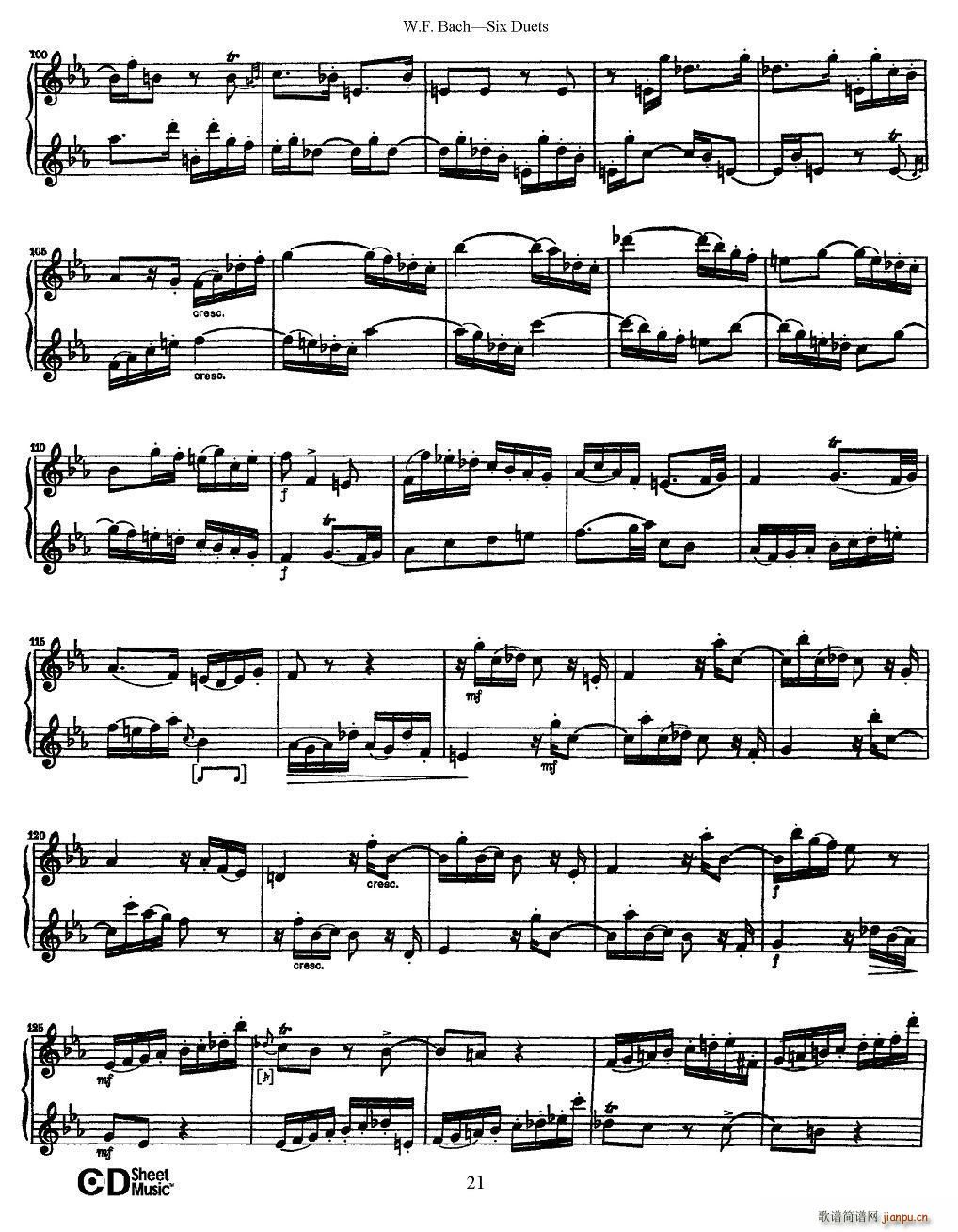 W F 巴赫―六首二重奏练习曲（3）8