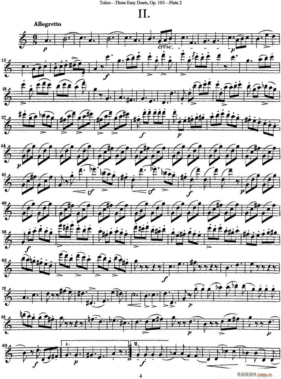 图露三首长笛简易重奏曲Op 103(Flute 2)(NO 2)1