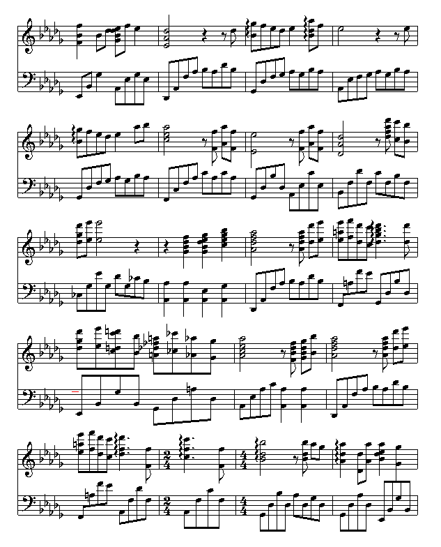 幽灵公主片尾曲-钢琴谱(钢琴曲)-动漫影视2