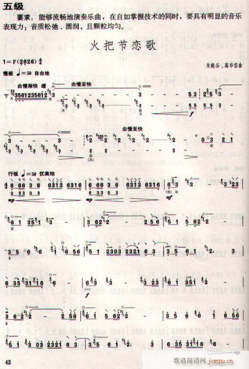 <火把节恋歌>的柳琴谱-阮1