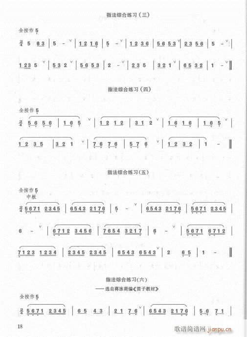 笛子入门教材  增订本目录1-2021