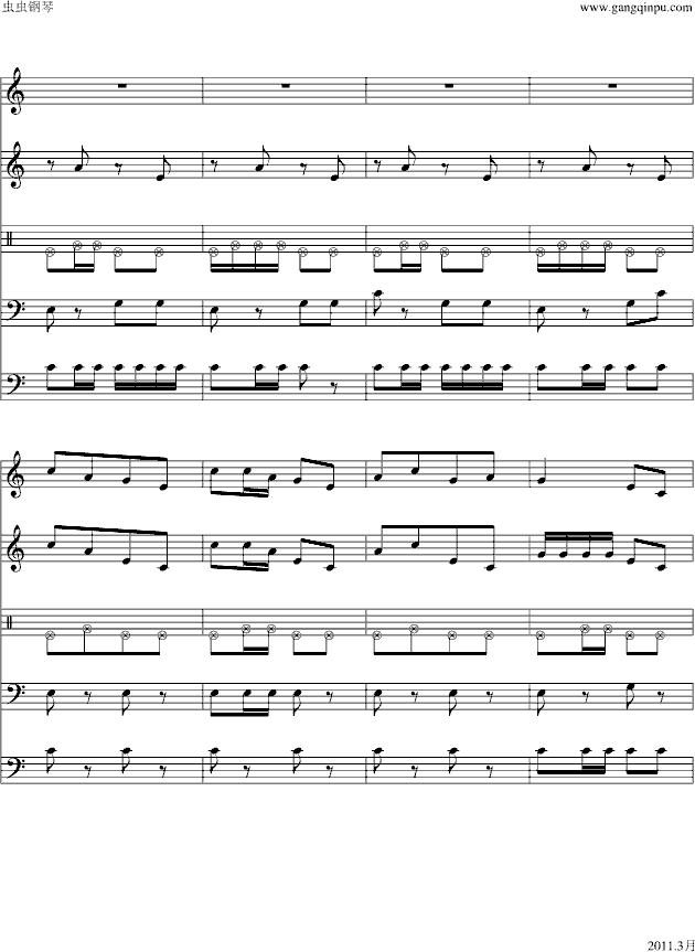 杨柳青调―鼓-钢琴谱(钢琴曲)-中国名曲2