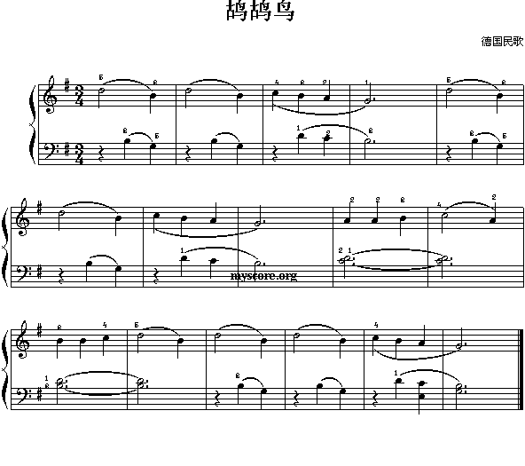 鸪鸪鸟(德国民歌 钢琴入门小曲9)1