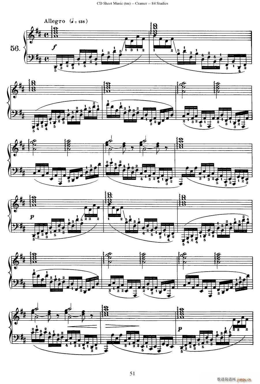 Cramer - 84 exercices(56―60)(克拉莫84首钢琴练习曲)1