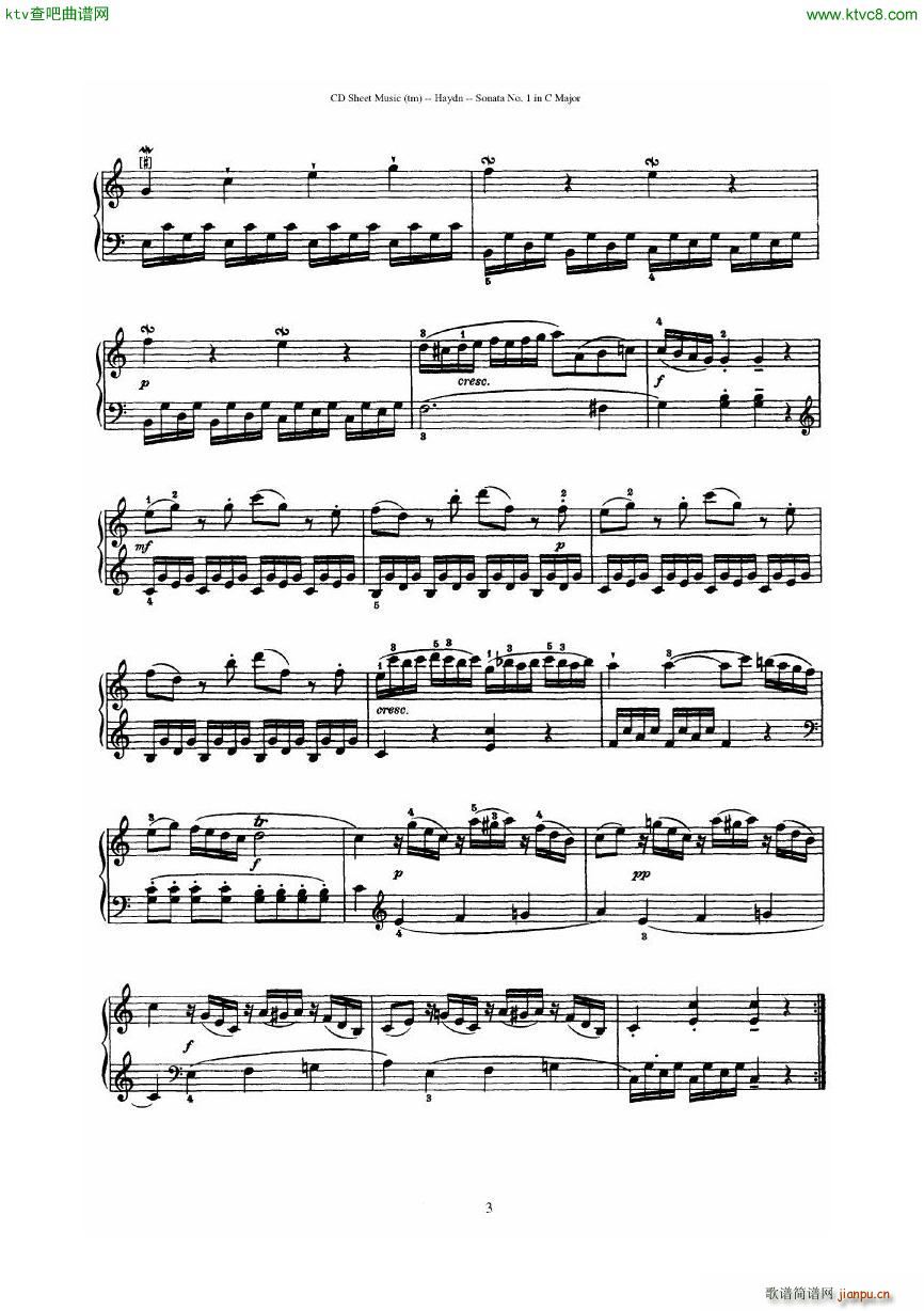 Haydn Joseph Sonata no 1 in C Major3