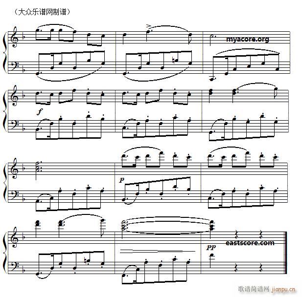 朝鲜民歌 桔梗谣(儿童钢琴小曲)3
