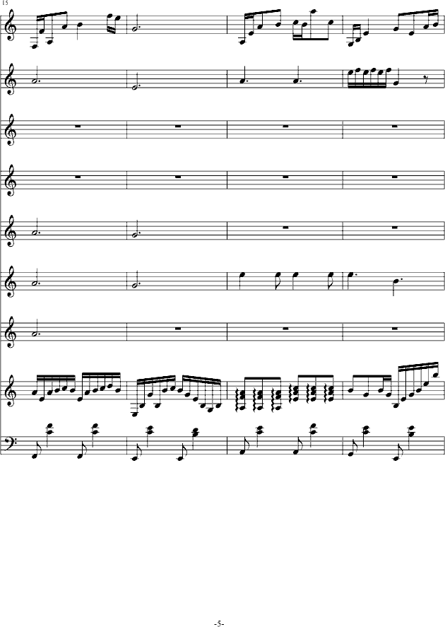 回想迷宫（冷饭流）-钢琴谱(钢琴曲)-升c小调5