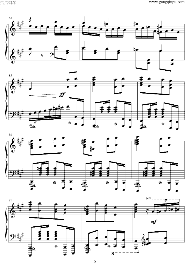 瓦洛多斯《土耳其进行曲》原版-钢琴谱(钢琴曲)-莫扎特8