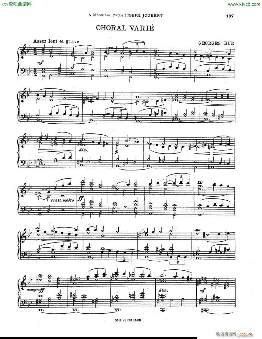 Hue Georges Choral Varié organ1