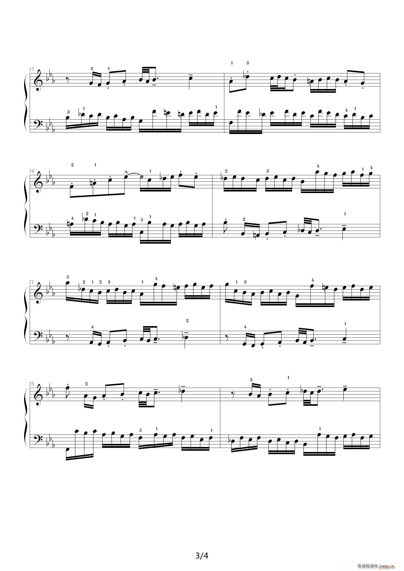 巴赫二部创意曲5 降E调3