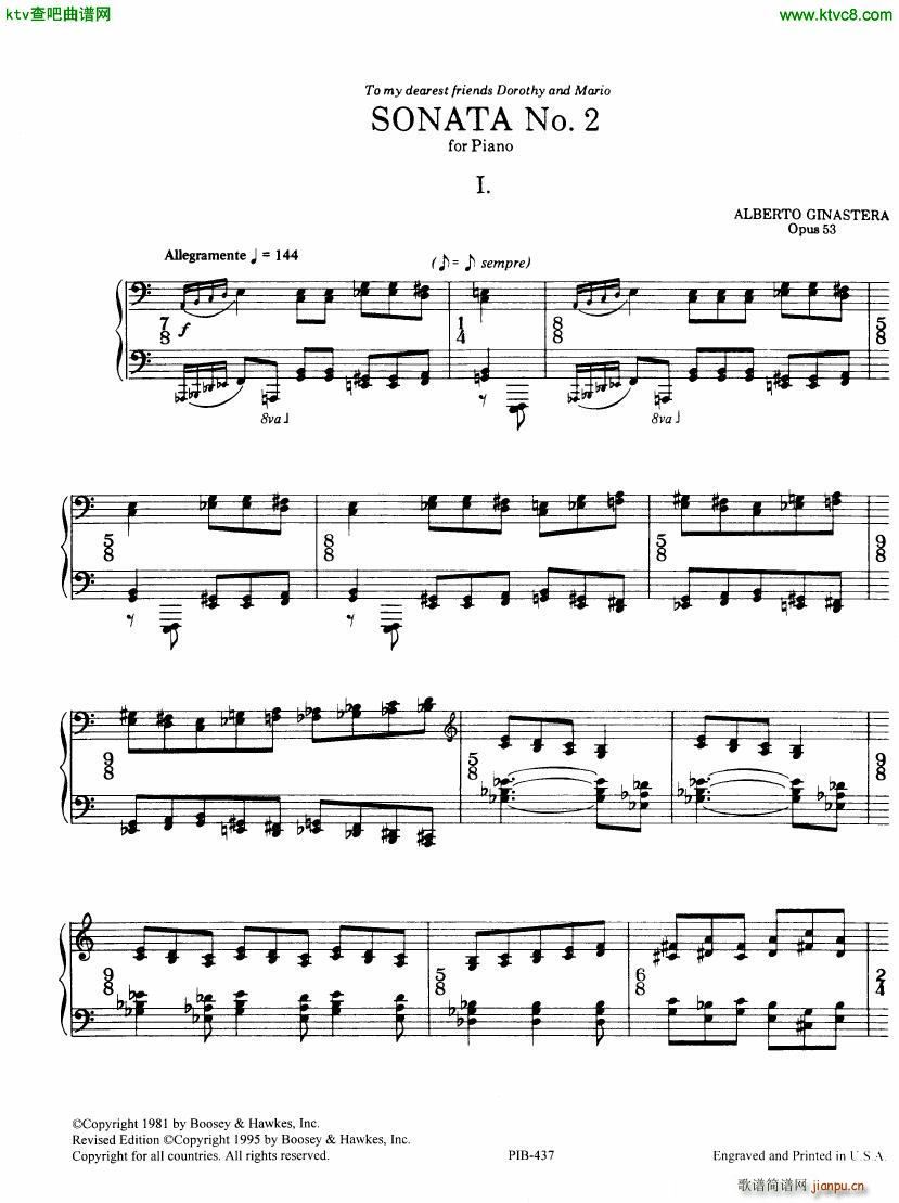 Ginastera op 53 Sonata No 21