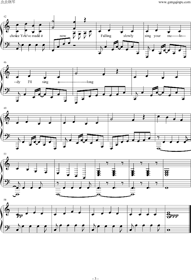 Falling Slowly-钢琴谱(钢琴曲)-once3