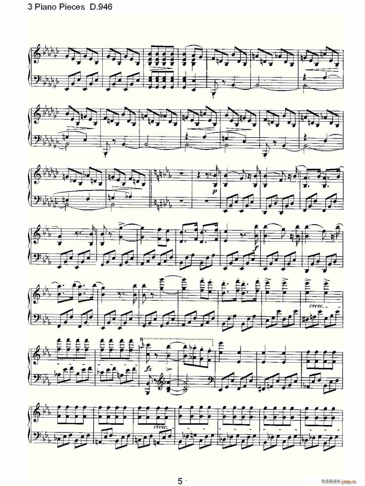 3 Piano Pieces D.946（钢琴三联奏D.946）5