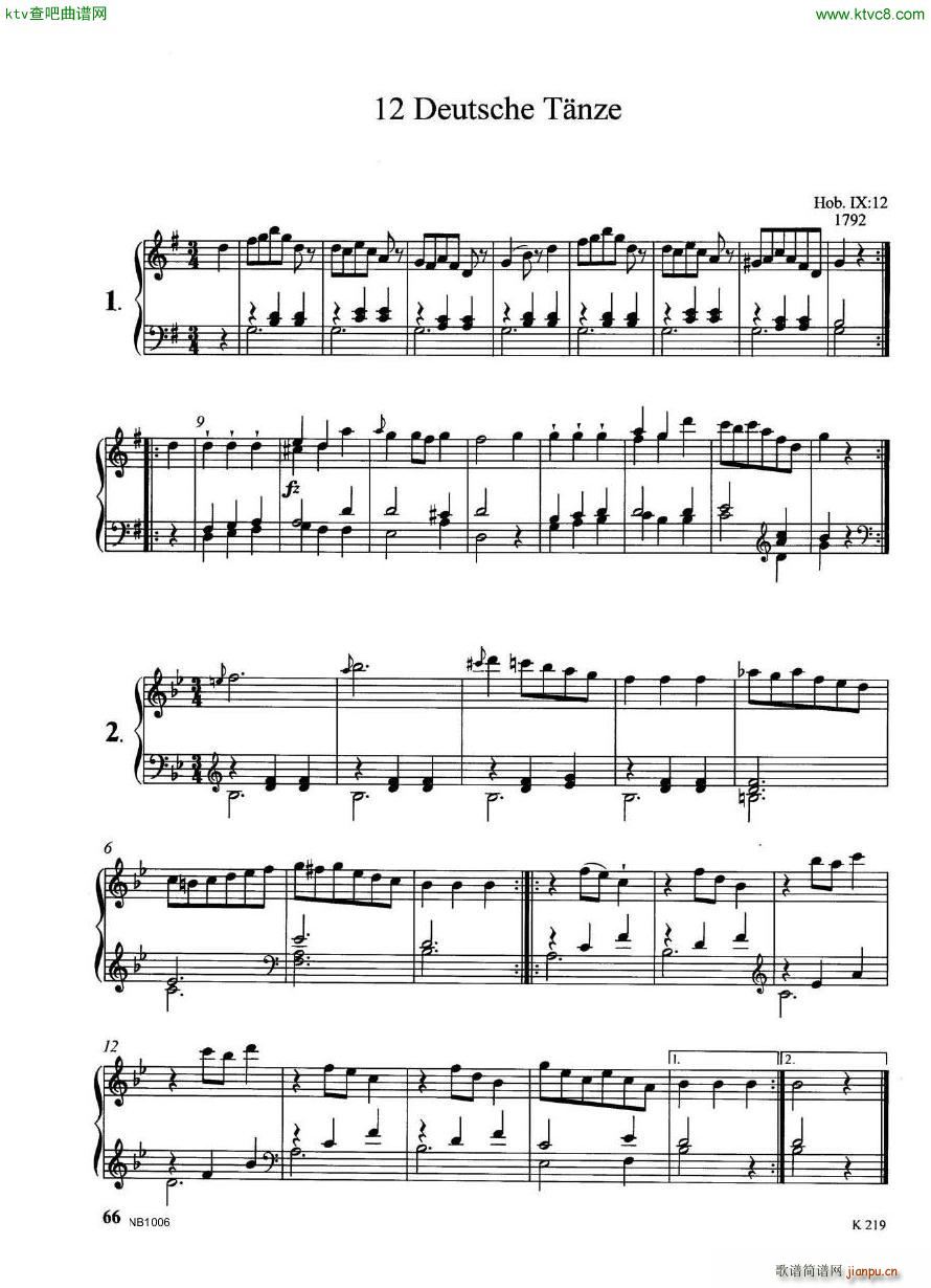 Haydn German Dances 12 pf1