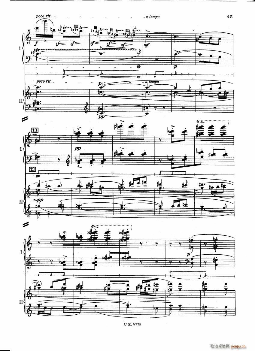 Bartok SZ 83 Piano Concerto 1 2p reduct 二2