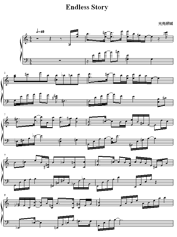 Endless Story-钢琴谱(钢琴曲)-动漫影视1