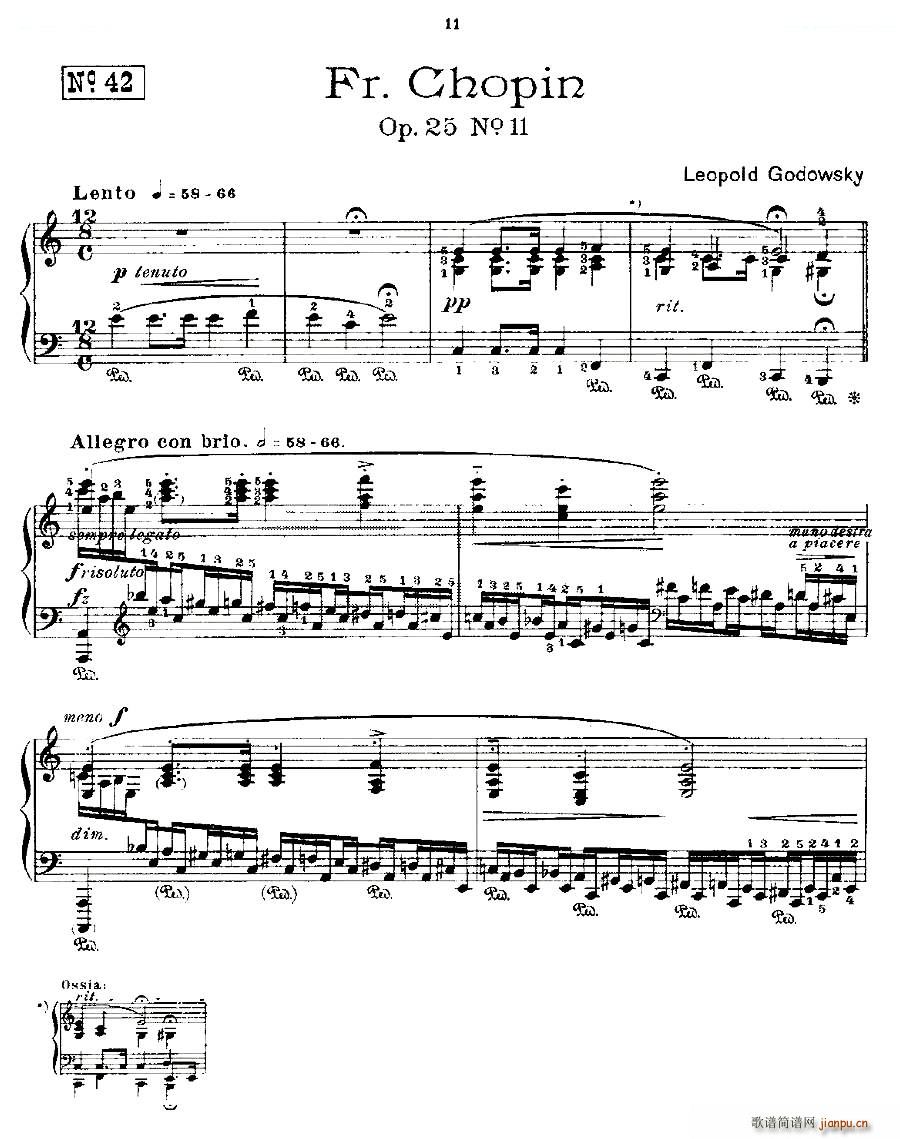 肖邦《练习曲》Fr Chopin Op 25 No111