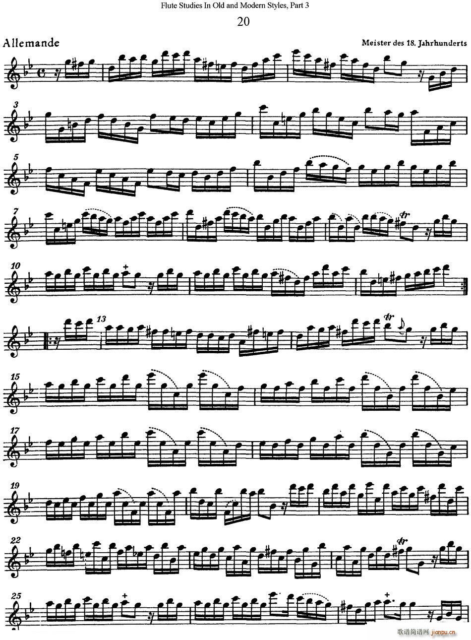 斯勒新老风格长笛练习重奏曲(第三部分)(NO 20-NO 21)1