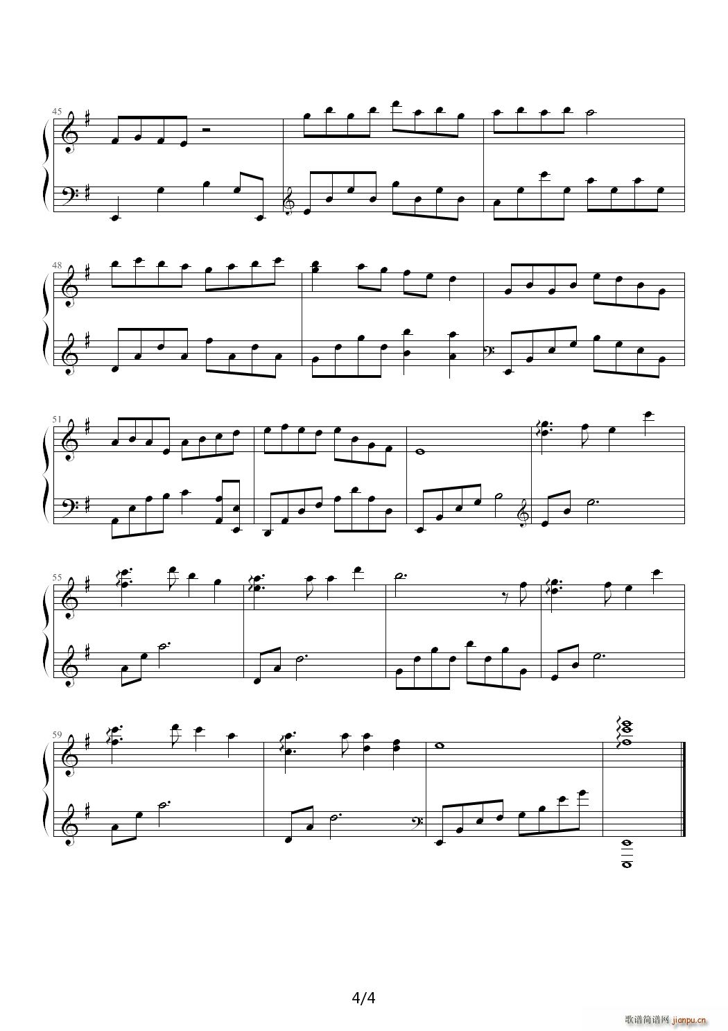 All the notes G调4