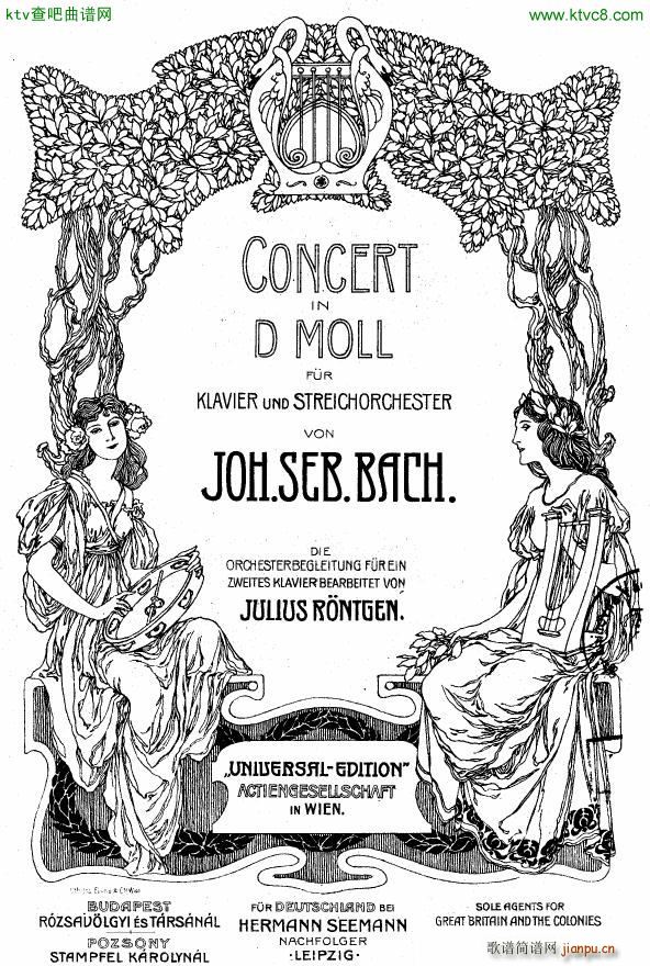 Bach JS BWV 1052 Keyboard Concerto in d ed R ntgen1