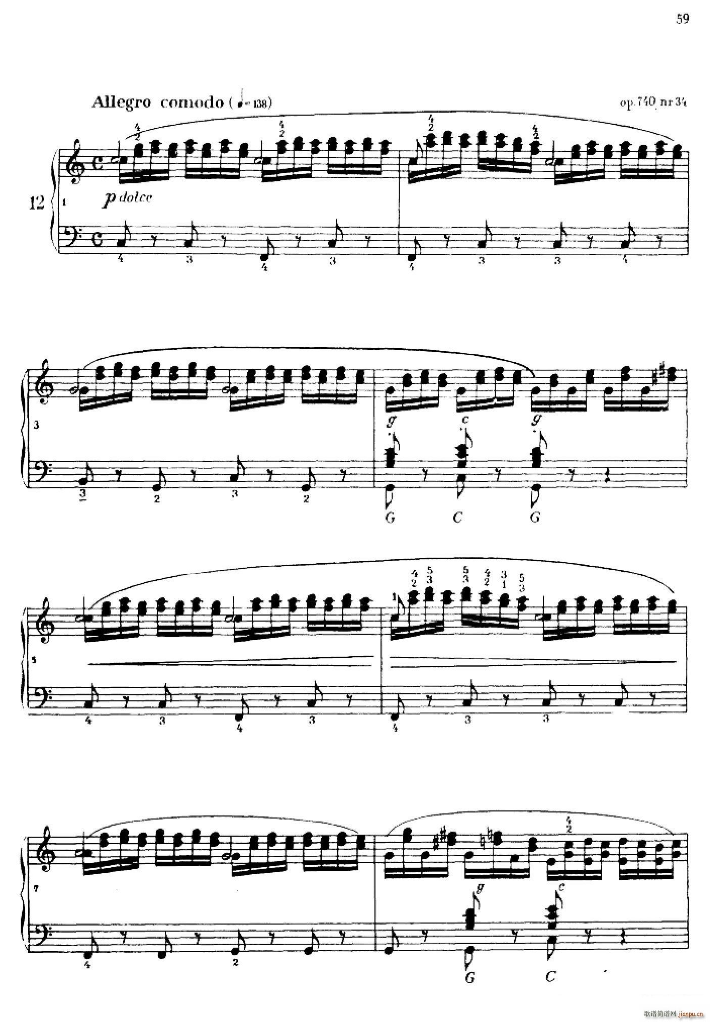 《车尔尼手风琴练习曲集》第Ⅳ册(第12首)1