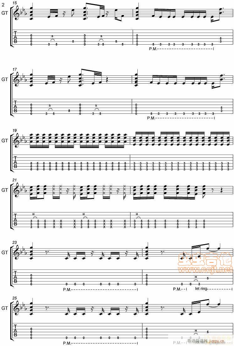 说传记谱-分享-Nickelback-throw yourself away-节奏吉他谱_nickelback2