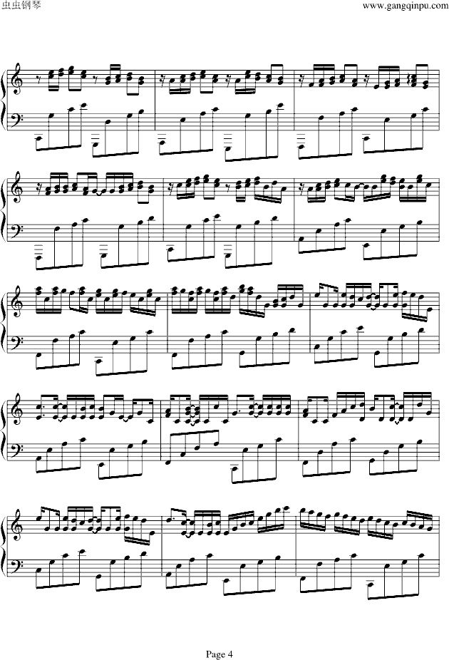 卡农-（情感100%）-钢琴谱(钢琴曲)-帕赫贝尔-Pachelbel4