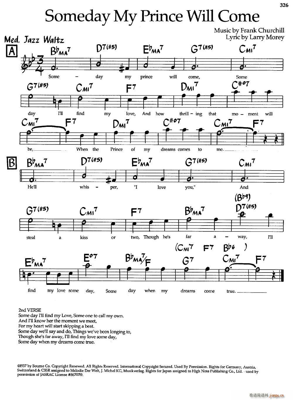 Someday My Prince Mill Come（爵士钢琴曲）1