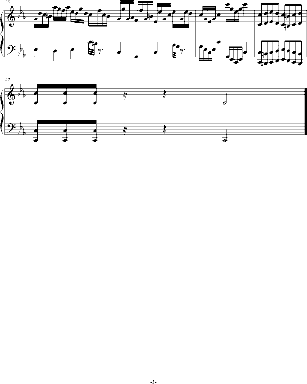 幽默曲-钢琴谱(钢琴曲)-音乐消逝3