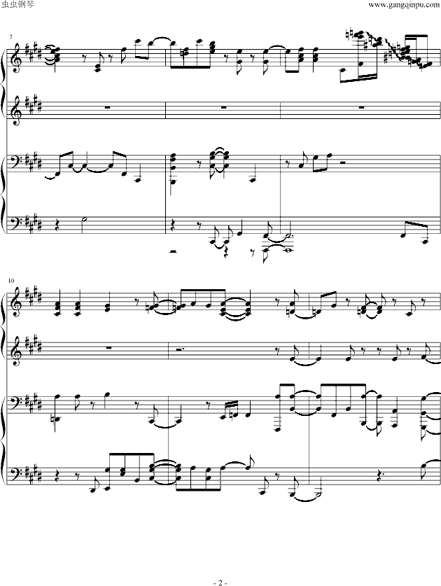 青鸟-火影主题曲(演奏版)-钢琴谱(钢琴曲)-火影忍者2