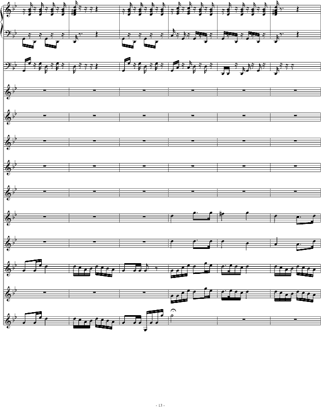 青春舞曲（学校常用的器乐合奏版）-钢琴谱(钢琴曲)-儿童歌曲13