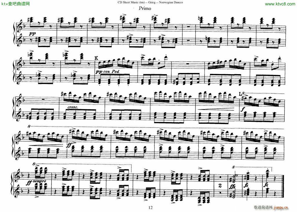 Grieg Norwegian Dance Op 35 1 4 Duet12