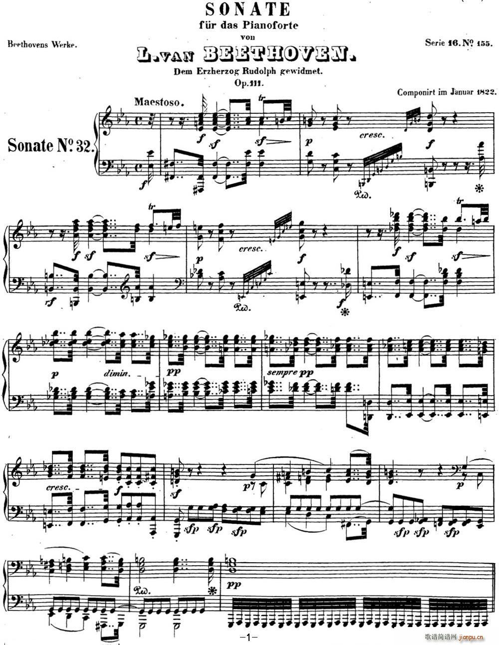 贝多芬钢琴奏鸣曲32 c小调 Op 111 C minor1