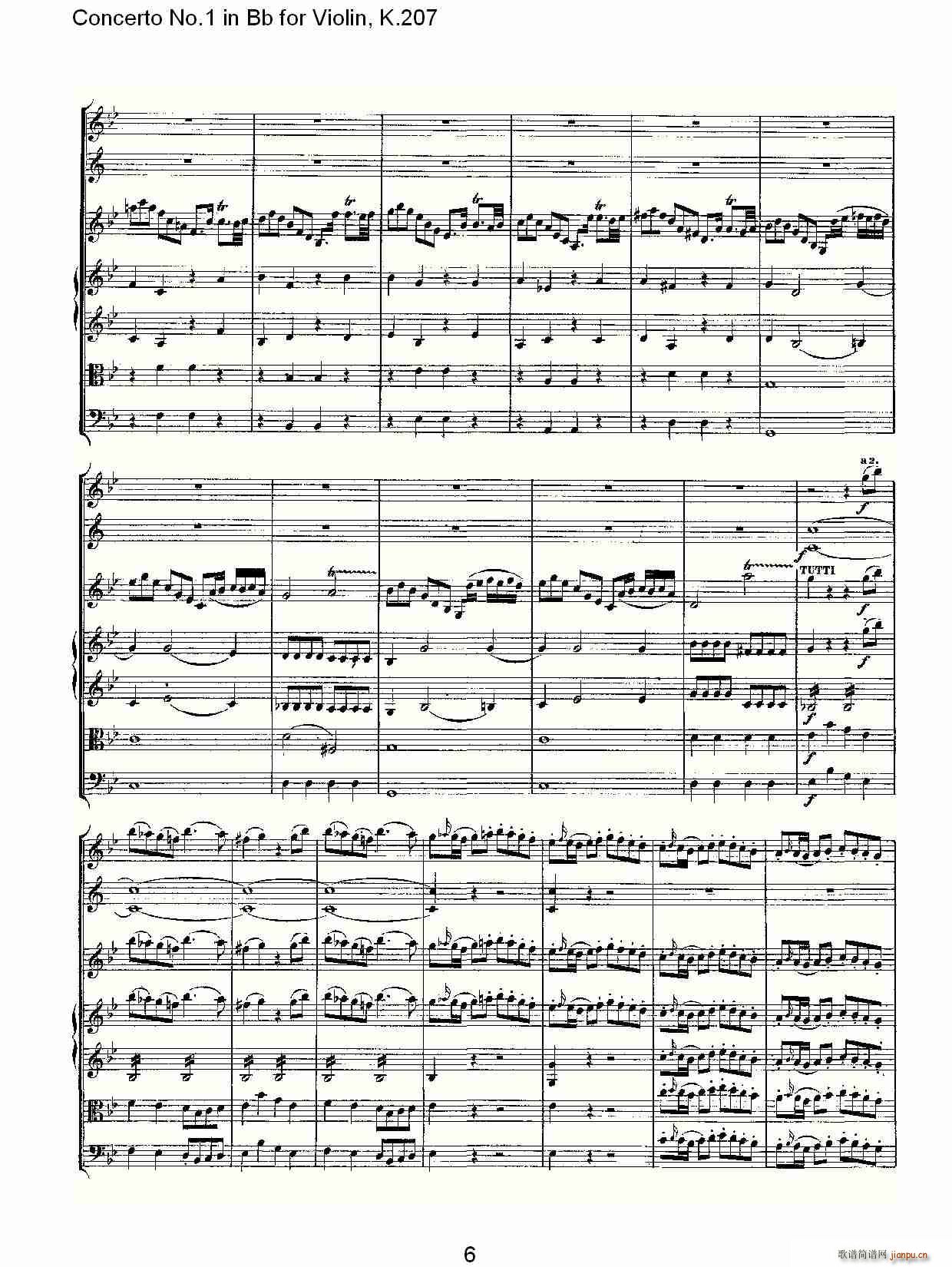 Concerto No.1 in Bb for Violin, K.207（Bb调小提琴第一协奏曲）_沃尔夫冈・阿马多伊斯・莫扎特6