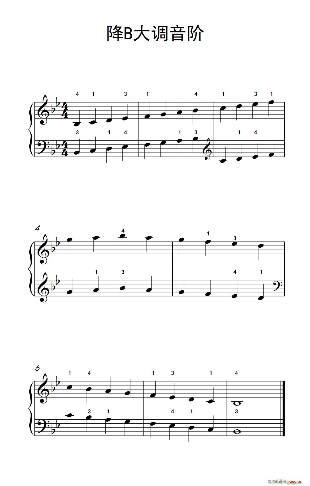 降B大调音阶(儿童钢琴练习曲)1