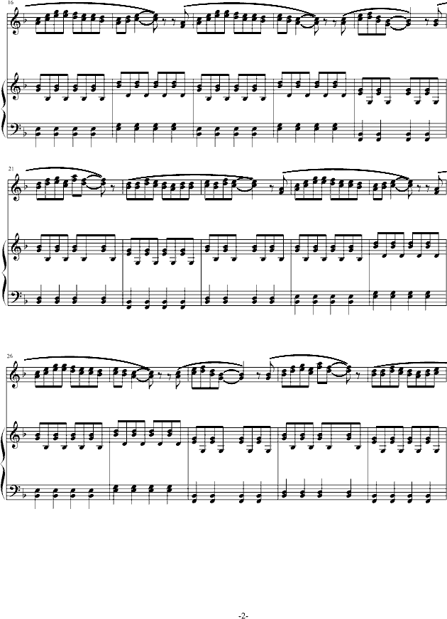 承诺（弹唱版）-钢琴谱(钢琴曲)-米俊乐2