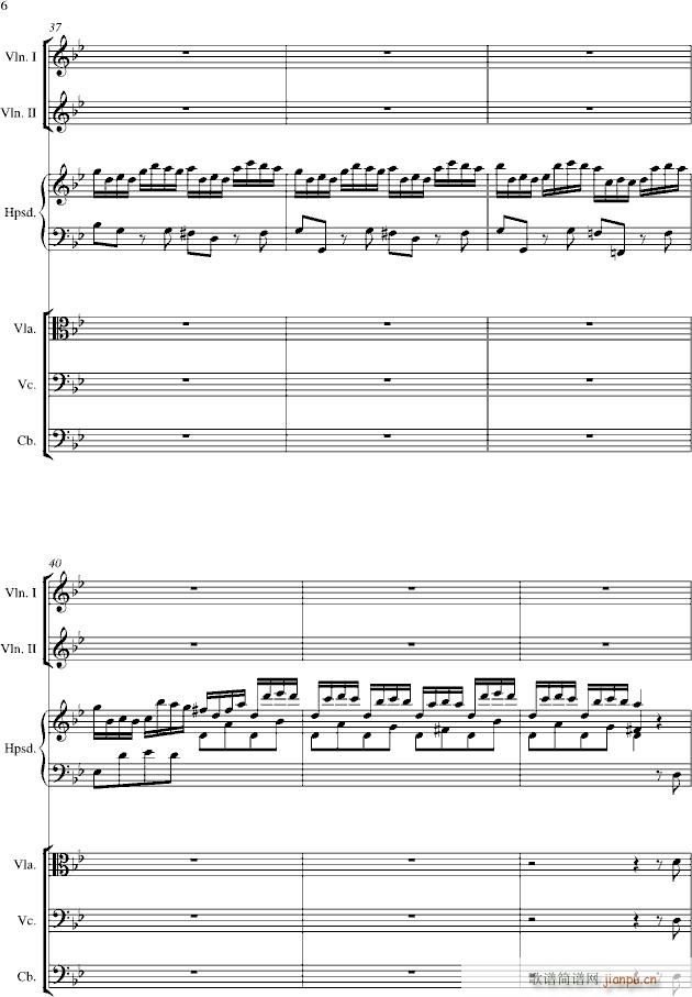 羽管键琴协奏曲 第一乐章 不太快的快板_亨德尔6