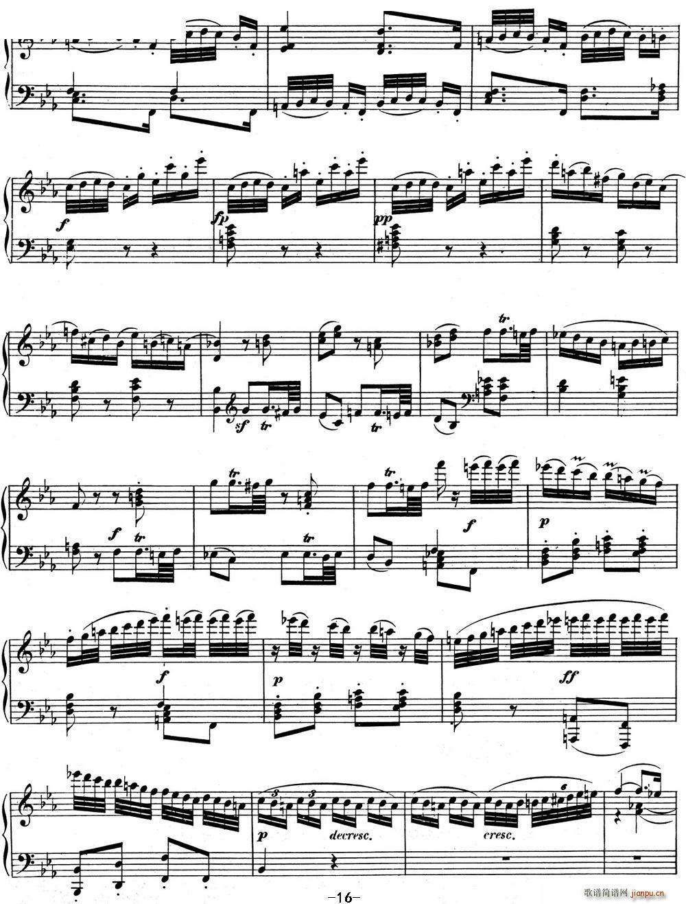 贝多芬钢琴奏鸣曲04 大调奏鸣曲 降E大调 Op 7 E-flat major16