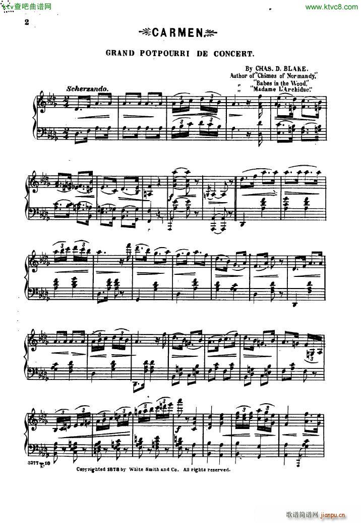 Bizet Blake Carmen Grande Potpourri de Concert1